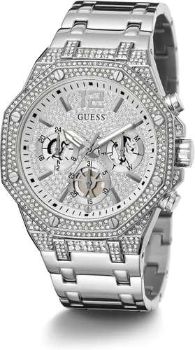 Vista 5 de GUESS Men's Dress Octagonal Crystal Multifunction 44mm Watch