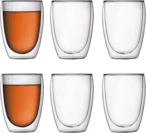 Vista 13 de Set de dos Bodum Pavina de 2.5 onzas, con vidrio doble, extra pequeños., Empaque original, Transparente