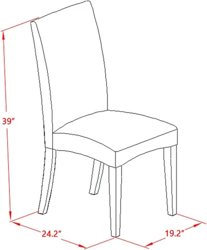 Vista 11 de East West Furniture ANDR5-MAH-01 - Juego de mesa y sillas de cocina de 5 piezas, incluye una mesa de comedor redonda con pedestal y 4 sillas