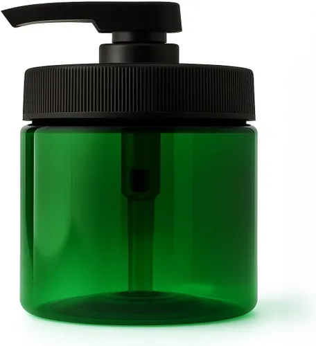 Vista 2 de Royal Massage Tarro bomba recargable de 16 onzas con dispensador de tubo de inmersión de bloqueo, recipiente de plástico sin BPA para aceites