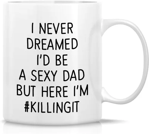 Vista 33 de Retreez - Taza divertida con texto en inglés "No. 1 Dad", 325 ml, tazas de cerámica, mensajes divertidos, sarcásticos, motivacionales, regalos