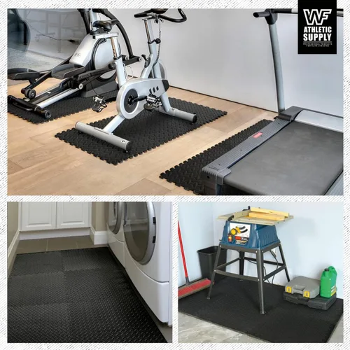 Vista 7 de WF Athletic Supply Tapete de ejercicio de rompecabezas, azulejos entrelazados de espuma EVA con borde, 1/2 pulgada de grosor entrelazado de espuma