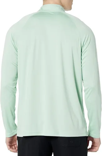 Vista 2 de Sudadera para hombre con protección UPF 50+ con cremallera de 14, cuello alto, manga larga