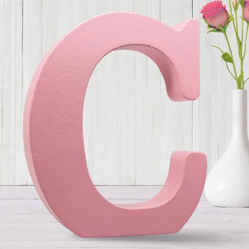 Vista 18 de AOCEAN Letras de madera rosa de 8 pulgadas, letras de madera sin terminar para decoración de pared, letras decorativas de pie, tablero