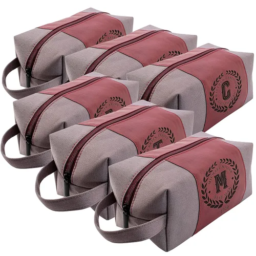 Vista 25 de Regalos personalizados para padrinos de boda, bolsas de aseo personalizadas para hombres, regalos de padrino de boda, Beige, Diseño #1, Juego de 3