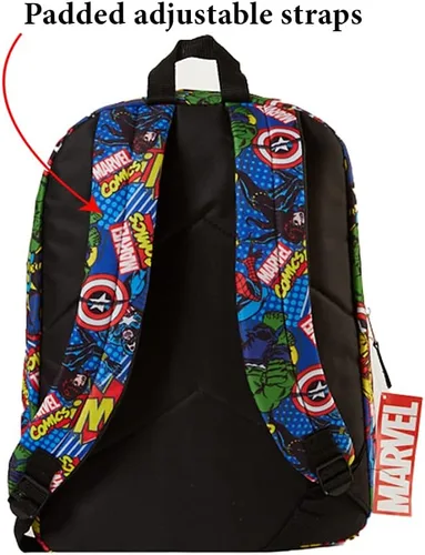 Vista 3 de Mochilas escolares de personajes grandes para niños o adultos, 16 pulgadas, Avengers, Los Vengadores