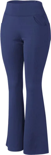 Vista 6 de Pantalones anchos de pierna recta para pilates, leggings altos, cintura deportiva, pantalones acampanados para yoga, talla grande, pantalones de yoga