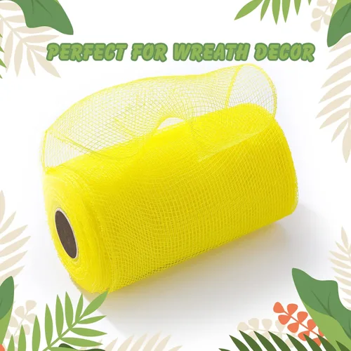 Vista 4 de Waydress 4 rollos de cinta de malla para decoración de Pascua, suministros de cinta de malla de polietileno para decoración de coronas de Halloween