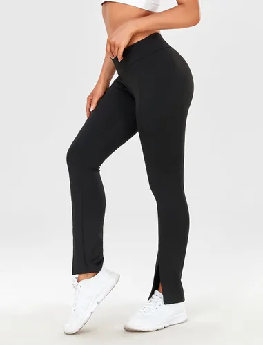 Vista 3 de FITTOO Womens Knited Booty Scrunch Leggings High Waist Ribbed Ruched Yoga Pants