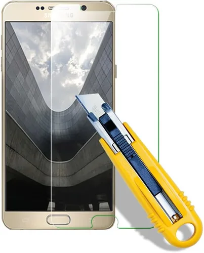 Vista 4 de LUVVITT Protector de pantalla de vidrio templado premium para Samsung Galaxy Note 5 (con aplicador súper fácil), transparente