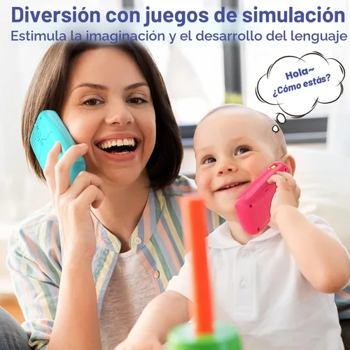 Vista 4 de Juguetes para niños de 1 año, 15 funciones, juguetes de niño de 1 año para niños de 1 año, teléfono de juguete para bebés, juguetes para bebés de 12