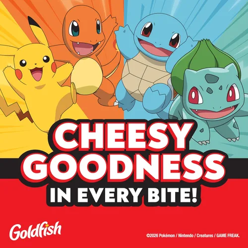 Vista 6 de Goldfish Galletas Pokémon de queso cheddar, bolsa de 6.6 onzas