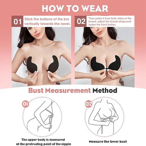 Vista 5 de Karielsen 2 Pack Adhesive Bra Nipple Covers Push Up Strapless Sticky Bra for Women Reusable Invisible Bra Backless