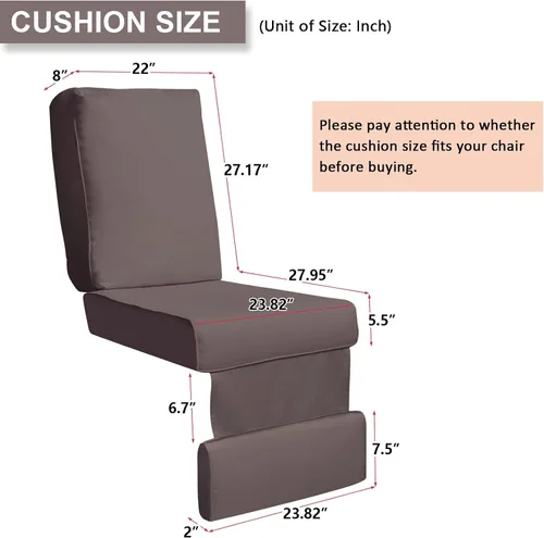 Vista 2 de Skypatio Cojín reclinable para todo tipo de clima, cojín impermeable de repuesto para silla de patio (marrón)