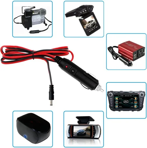 Vista 6 de DOCA Adaptador de vehículo CC Lightning Cargador de coche Cable de fuente de alimentación de 4 pies de largo para reproductor de DVD portátil