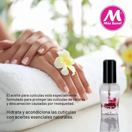 Vista 2 de Mia Secret Tratamiento de aceite para cutículas fabricado en Estados Unidos (rosa, 1/4 oz.)