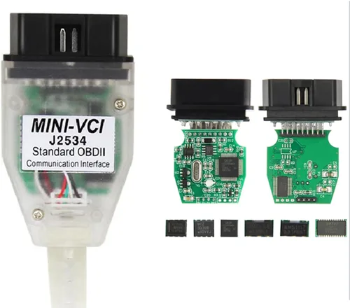 Vista 4 de Mini VCI J2534 Cable de interfaz de comunicación estándar OBD2 para TIS Techstream V17 V18 Toyota Lexus Scion, escáner de diagnóstico OBD2 USB