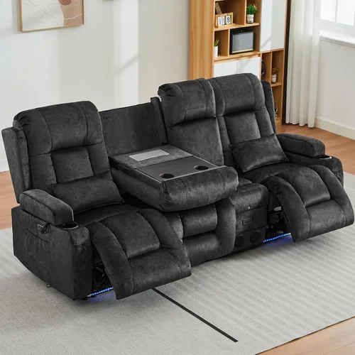 Vista 23 de URRED Wall Hugger Power - Sofá reclinable con masaje y calor, color beige