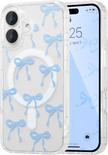 Vista 58 de UEEBAI - Funda magnética para iPhone 11, diseño de lazo, compatible con MagSafe, funda transparente delgada inalámbrica, antiamarilleo, a prueba
