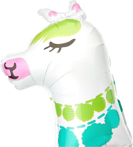 Vista 2 de Anagram Alpaca Llama 36" Supershape Foil Jumbo Globo de fiesta de cumpleaños