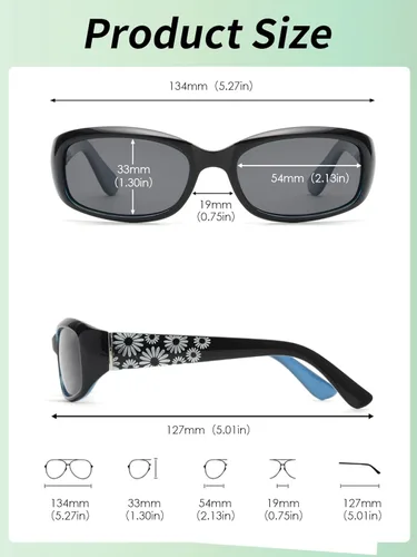 Vista 6 de GLINDAR Gafas de sol polarizadas para mujer gafas de sol rectangulares para conducir pesca compras UV400