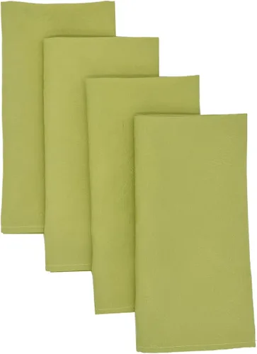 Vista 5 de Juego de dos manteles individuales redondos con cargador jacquard de hojas verde lima