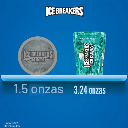 Vista 4 de ICE BREAKERS Ice Cubes - Goma de mascar sabor Wintergreen sin azúcar, 91.7 g (6 envases, 40 piezas)