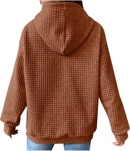 Vista 3 de Sudaderas con capucha de gran tamaño para mujer, suéter de vellón de otoño, casual, cómodo, trajes de moda Y2K 2023