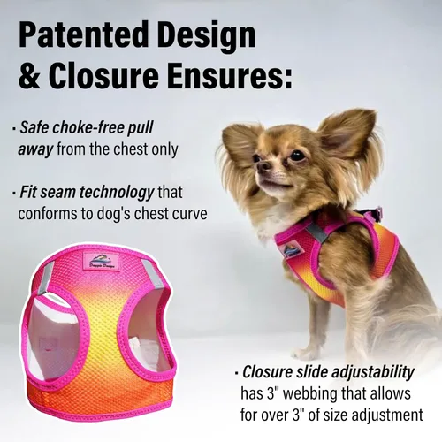 Vista 3 de Doggie Design Arnés para perro – Arnés sin estrangulamiento para mascotas, chaleco para perro, malla de poliéster, diseño simple para entrar