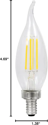 Vista 3 de Sylvania - Bombilla LED B10, equivalente a 60 W, eficiente 5 W, 13 años, punta doblada, base de candelabro, 500 lúmenes, 2700 K, blanco suave