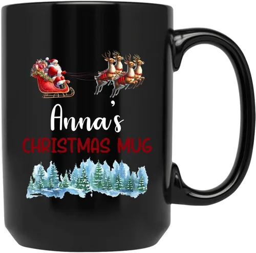 Vista 7 de Taza personalizada con nombre, diseño de muñeco de nieve con nombre, tazas de café de Navidad de muñeco de nieve, regalos personalizados para árbol