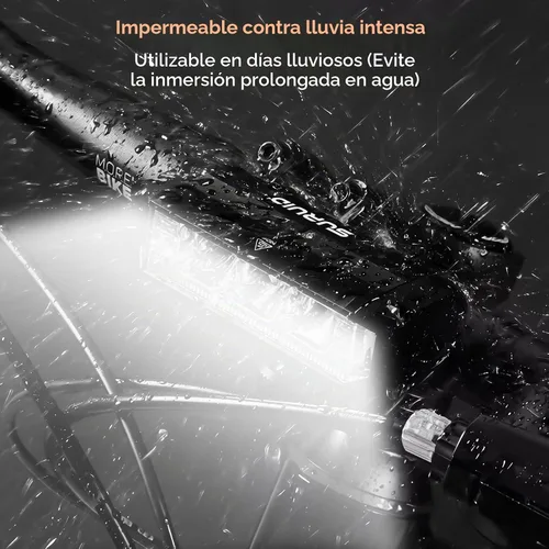 Vista 4 de Suruid Luz LED súper brillante para bicicleta, faro de bicicleta recargable USB, faro de bicicleta impermeable, faro de bicicleta impermeable, luz