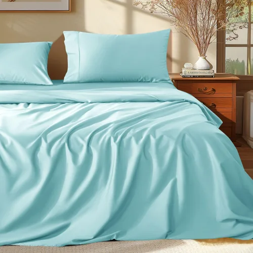 Vista 24 de Shilucheng Juego de Sábanas 100% de Algodón Egipcio - 1000 Hilos, Sábanas de Algodón de Lujo, Ropa de Cama y Fundas de Almohada Transpirables