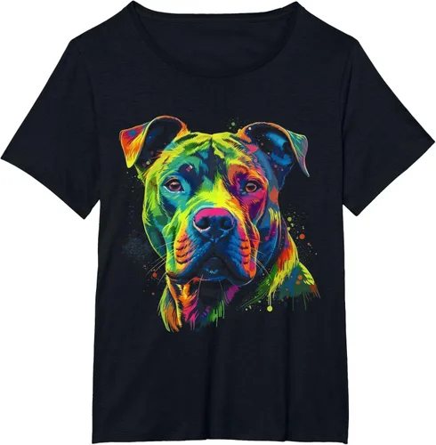 Vista 11 de Pit Bull Mom Dog Lover - Camiseta artística para mujer, Negro
