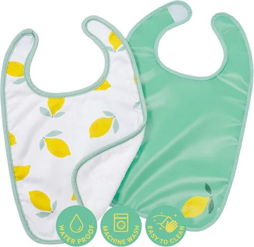 Vista 7 de BabyToLove Set of 2 Bibs Soft & Waterproof with a Hook & Loop Closure Infant & Toddler Mealtimes