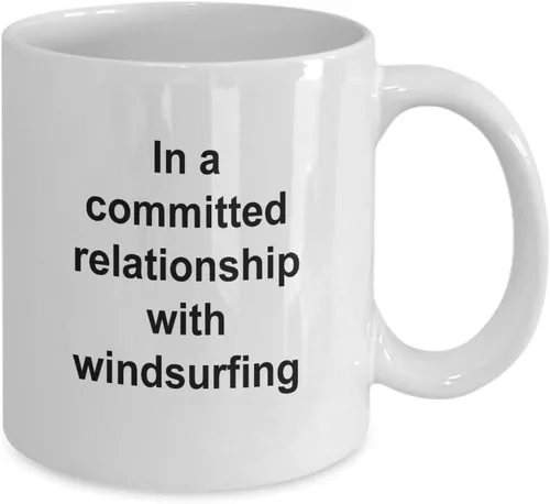 Vista 2 de Regalo de windsurfista - En una relación con el windsurf, taza de windsurf, regalo de windsurf