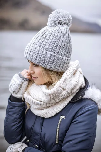 Vista 5 de HEAT HOLDERS - Sombrero térmico de invierno con forro polar grueso para mujer con pompón