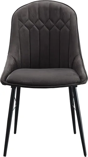 Vista 4 de Sillas de comedor para mesa de habitación y sillas de asiento de cocina, juego de 2 sillas laterales tapizadas con diseño capitonado de canal