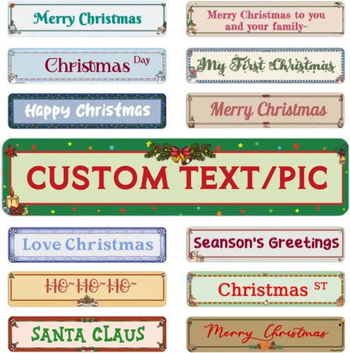 Vista 12 de Letreros de carretera personalizados personalizados, de metal con nombre/texto/imagen, divertidos letreros de calle para decoración del hogar