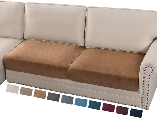 Vista 98 de PrinceDeco Fundas de cojín para sofá, funda elástica y lavable, funda de cojín ajustable de tela de terciopelo antideslizante, protector de muebles