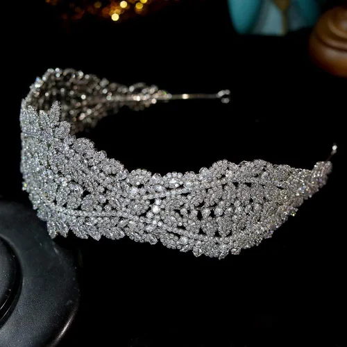 Vista 4 de hair jewelry crown tiaras for women Retro Tiara Baroque Cubic Zirconia Bridal Crown Crystal Headband Jewelry Wedding Hair Accessories