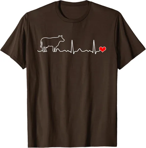 Vista 8 de Camiseta de paciente con corazón I Love My Cow Valve EKG Heartbeat Heart Pacient, Negro, S