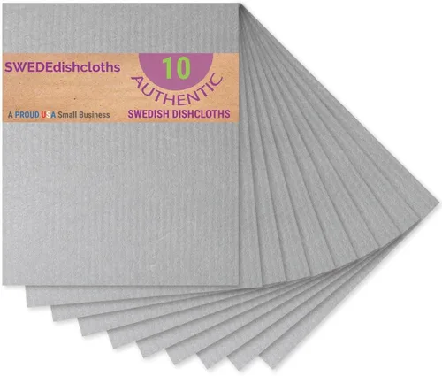 Vista 10 de SWEDEdishcloths - Toallas de esponja de celulosa - Juego de 10 paños de cocina suecos (azul)