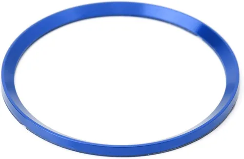 Vista 9 de iJDMTOY 4 tapas centrales de aluminio anodizado de aluminio azul que rodea el anillo de decoración compatibles con Volkswagen de 2.16 a 2.73