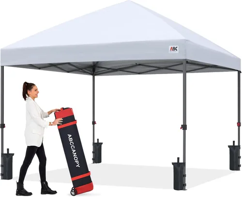 Vista 19 de ABCCANOPY Tienda de campaña desplegable de 10 x 10, protección contra la Beige