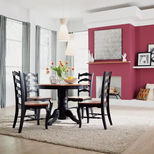Vista 9 de Homestyles - Juego de 2 sillas de comedor de estilo francés campestre negro