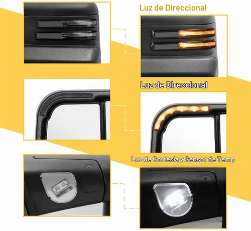 Vista 3 de Sanooer - Espejos de remolque para Dodge Ram 1500 2009-2018 2010-2018 2500 3500 par Negro
