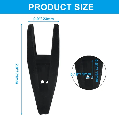 Vista 2 de Hordion ZC202405062817 - 60 clips de terciopelo antideslizantes, clips de fieltro negro para perchas finas de ropa, ZC202405062817