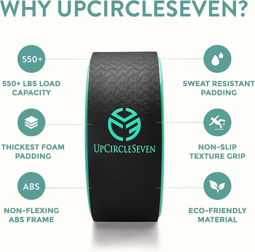 Vista 2 de UpCircleSeven Juego de ruedas de yoga, rueda de apoyo de yoga más fuerte y cómoda, paquete de 3 para dolor de espalda y estiramiento