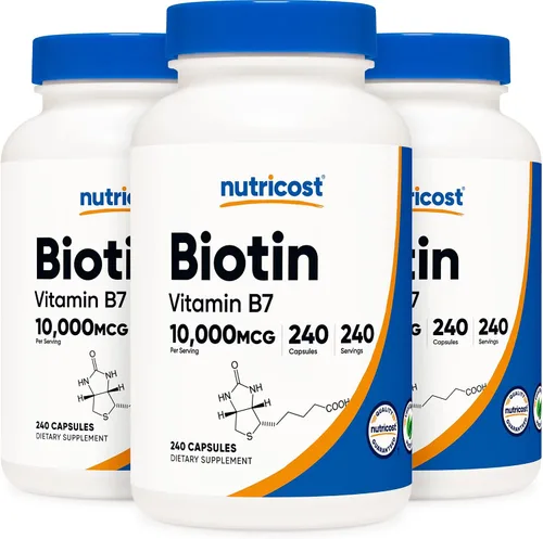 Vista 6 de Nutricost Biotina (vitamina B7) 10,000mcg (10mg), 120 cápsulas, sin gluten Vegano, sin OMG